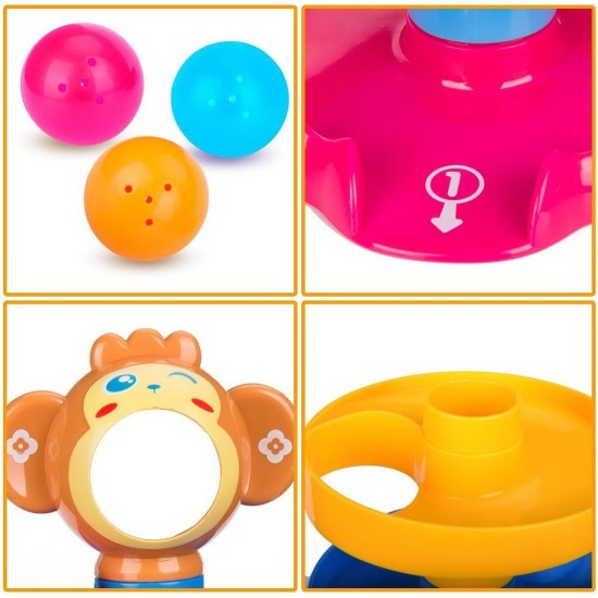 Toy Imagine RAMP ROLL, 5 Layer Ball Drop and Roll Swirling Tower for Toddler|3 Puzzle Rattle Balls Monkey Face at The Top|Non Toxic Material| Stack,Dr Toy Imagine RAMP ROLL, 5 Layer Ball Drop and Roll Swirling Tower for Toddler|3 Puzzle Rattle Balls Monkey Face at The Top|Non Toxic Material| Stack,Dr