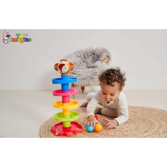 Toy Imagine RAMP ROLL, 5 Layer Ball Drop and Roll Swirling Tower for Toddler|3 Puzzle Rattle Balls Monkey Face at The Top|Non Toxic Material| Stack,Dr Toy Imagine RAMP ROLL, 5 Layer Ball Drop and Roll Swirling Tower for Toddler|3 Puzzle Rattle Balls Monkey Face at The Top|Non Toxic Material| Stack,Dr