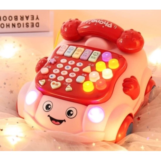 Toy Phone for Kids, Blue, Pretend Landline Telephone with Games, Suitable for Boys and Girls