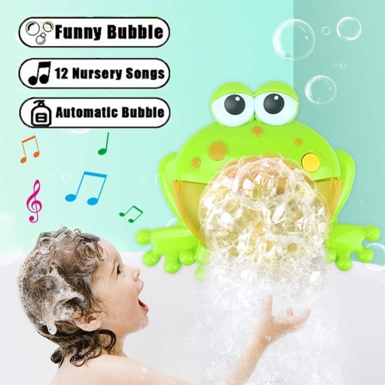 Frog Bubble Maker for Bath, Foam Blower Bubbling Making Machine, Nursery Rhyme Musical Bathtub Toy for Baby Kids Happy Tub Time Frog Bubble Maker for Bath, Foam Blower Bubbling Making Machine, Nursery Rhyme Musical Bathtub Toy for Baby Kids Happy Tub Time