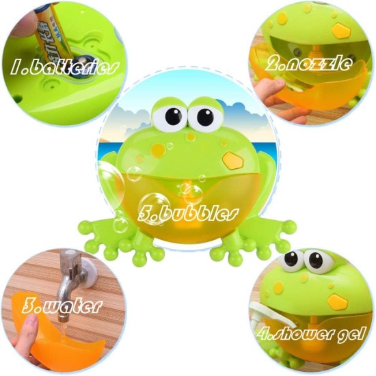 Frog Bubble Maker for Bath, Foam Blower Bubbling Making Machine, Nursery Rhyme Musical Bathtub Toy for Baby Kids Happy Tub Time Frog Bubble Maker for Bath, Foam Blower Bubbling Making Machine, Nursery Rhyme Musical Bathtub Toy for Baby Kids Happy Tub Time