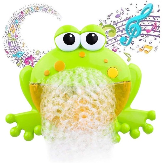 Frog Bubble Maker for Bath, Foam Blower Bubbling Making Machine, Nursery Rhyme Musical Bathtub Toy for Baby Kids Happy Tub Time Frog Bubble Maker for Bath, Foam Blower Bubbling Making Machine, Nursery Rhyme Musical Bathtub Toy for Baby Kids Happy Tub Time