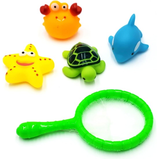 Generic Baby Toys - Cochh PVC Squeaking - Baby Toy 4 Piece + Fishing Net Generic Baby Toys - Cochh PVC Squeaking - Baby Toy 4 Piece + Fishing Net