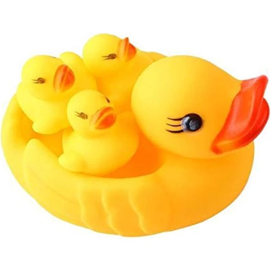 Other Mummy And Baby Rubber Race Cute Ducks Family Squeaky Bath Toys