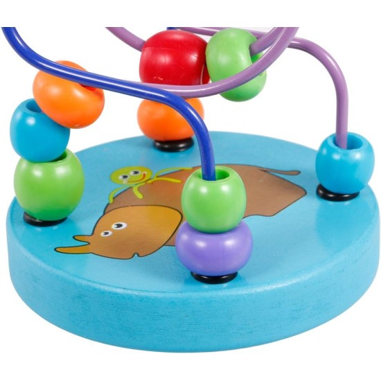 wooden Cartoon Animal Chassis Rhinoceros Pattern Circle Mini Beads Maze Educational Toy for Kids Hand Eye Coordination Toy wooden Cartoon Animal Chassis Rhinoceros Pattern Circle Mini Beads Maze Educational Toy for Kids Hand Eye Coordination Toy