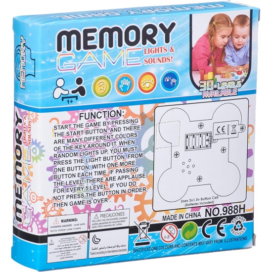 Plastic educational memory game toy with lights and sounds quiz game - Multi Color Plastic educational memory game toy with lights and sounds quiz game - Multi Color