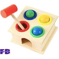 Funny Bunny Wooden Hammer Ball Knock Pounding Bench for Developing Fine Motor & Dexterity Skills,multi color,Best Gift For Toddlers.
