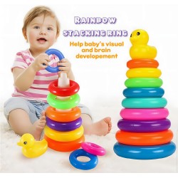 Generic Colorful Stacking Rings for Babies & Toddlers - Sensory Play Set Rainbow Stacking Toy - Baby Play with learning