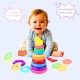 Generic Colorful Stacking Rings for Babies & Toddlers - Sensory Play Set Rainbow Stacking Toy - Baby Play with learning