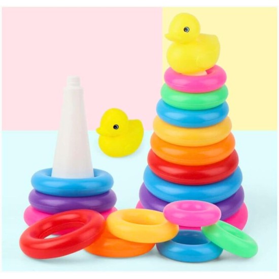 Generic Colorful Stacking Rings for Babies & Toddlers - Sensory Play Set Rainbow Stacking Toy - Baby Play with learning