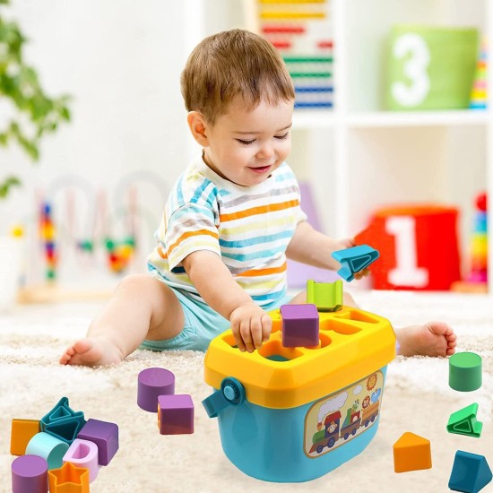 MRUD Baby Plastic First's Block Shapes&Sorter,16 Blocks,ABCD Blocks with Basket,Toys for 6 Months to 2 Yrs Old Kids for Boys&Girls,Multicolor MRUD Baby Plastic First's Block Shapes&Sorter,16 Blocks,ABCD Blocks with Basket,Toys for 6 Months to 2 Yrs Old Kids for Boys&Girls,Multicolor