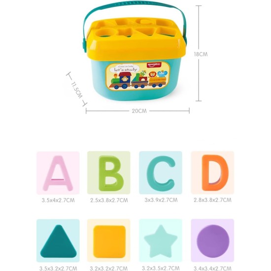 MRUD Baby Plastic First's Block Shapes&Sorter,16 Blocks,ABCD Blocks with Basket,Toys for 6 Months to 2 Yrs Old Kids for Boys&Girls,Multicolor MRUD Baby Plastic First's Block Shapes&Sorter,16 Blocks,ABCD Blocks with Basket,Toys for 6 Months to 2 Yrs Old Kids for Boys&Girls,Multicolor