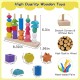 Montessori Toy Wooden Bead Sequence Set, Leather Beads, Stacking Tool and Matching Stacking Blocks for 2 3 4 5 Year Old, Montessori Fine Motor Skills Learning Toy for Preschool Toddlers Montessori Toy Wooden Bead Sequence Set, Leather Beads, Stacking Tool and Matching Stacking Blocks for 2 3 4 5 Year Old, Montessori Fine Motor Skills Learning Toy for Preschool Toddlers