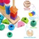 Montessori Toy Wooden Bead Sequence Set, Leather Beads, Stacking Tool and Matching Stacking Blocks for 2 3 4 5 Year Old, Montessori Fine Motor Skills Learning Toy for Preschool Toddlers Montessori Toy Wooden Bead Sequence Set, Leather Beads, Stacking Tool and Matching Stacking Blocks for 2 3 4 5 Year Old, Montessori Fine Motor Skills Learning Toy for Preschool Toddlers