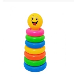 Montessori Toys Colorful Stacking Rings for Infants and Toddlers - Sensory Toys Set with Multiple Colors - Educational Toys for Baby (Smile)