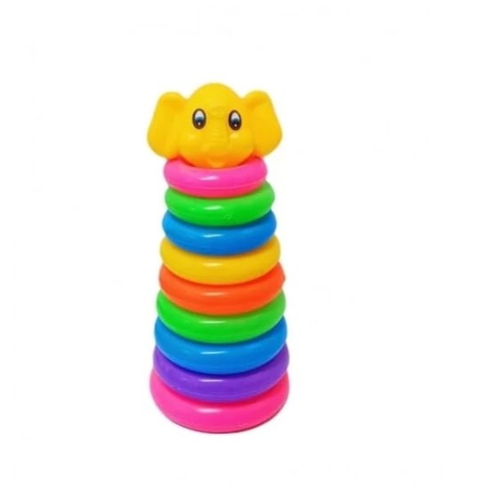 Montessori Toys Colorful Stacking Rings for Infants and Toddlers - Sensory Toys Set with Multiple Colors - Educational Toys for Baby (Smile)