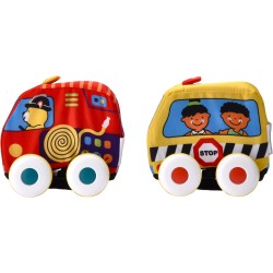 K’s Kids Pull Back Autos School Bus + Fire Engine