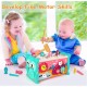 Soofam 8 in 1 Toddler Activity Cube, Baby Montessori Developmental Toy Fine Motor Skills,Educational Hammering Toys Sensory Fishing Games Xylophone Shape Sorter Busy Toy for 1-4 Year Old Boy Girl Gift