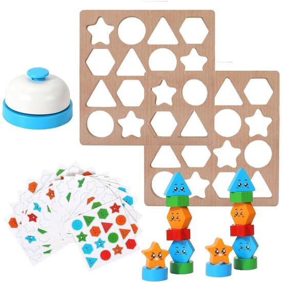 Cartoon Wood Geometric Shape Matching Blocks Cognitive Developmental Colors for Girls Boys Cartoon Wood Geometric Shape Matching Blocks Cognitive Developmental Colors for Girls Boys
