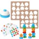 Cartoon Wood Geometric Shape Matching Blocks Cognitive Developmental Colors for Girls Boys Cartoon Wood Geometric Shape Matching Blocks Cognitive Developmental Colors for Girls Boys