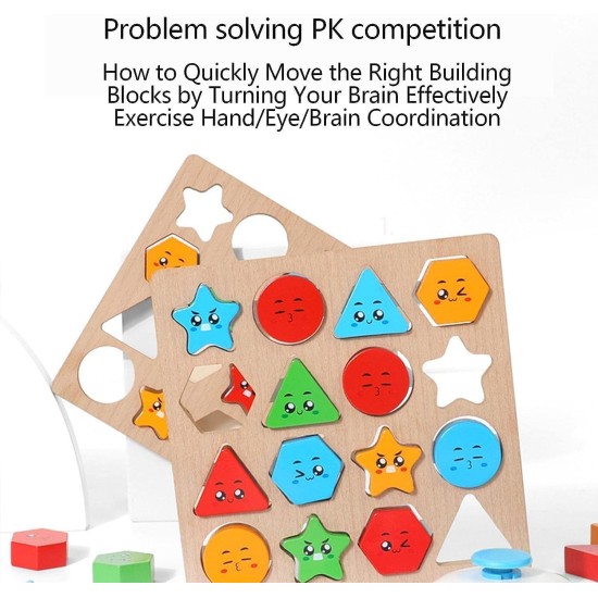 Cartoon Wood Geometric Shape Matching Blocks Cognitive Developmental Colors for Girls Boys Cartoon Wood Geometric Shape Matching Blocks Cognitive Developmental Colors for Girls Boys