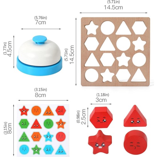 Cartoon Wood Geometric Shape Matching Blocks Cognitive Developmental Colors for Girls Boys Cartoon Wood Geometric Shape Matching Blocks Cognitive Developmental Colors for Girls Boys