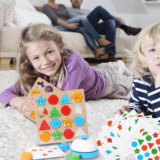 Cartoon Wood Geometric Shape Matching Blocks Cognitive Developmental Colors for Girls Boys Cartoon Wood Geometric Shape Matching Blocks Cognitive Developmental Colors for Girls Boys