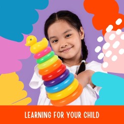 Generic Colorful Stacking Rings for Babies & Toddlers - Sensory Play Set Rainbow Stacking Toy - Baby Play with learning