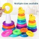 Generic Rock a TOYS Ring Stacking with a Duck Toy Baby Rainbow ring