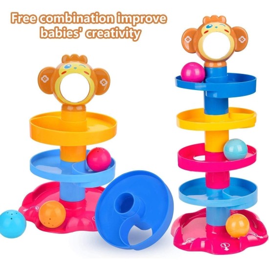MR Roll Ball Tower for Toddlers, Ball Drop and Roll Swirling Tower Educational Brain Development Toy Activity & Learning Monkey Toys for Kids Best Gift for Children(5 Layer) Set of 1 MR Roll Ball Tower for Toddlers, Ball Drop and Roll Swirling Tower Educational Brain Development Toy Activity & Learning Monkey Toys for Kids Best Gift for Children(5 Layer) Set of 1