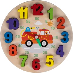 Baybee Wooden Teaching Clock Learning Time Kids Toys, Wooden Clock Toy Digital Numbers Color Shape Sorting Block, Preschool Learning Educational Baby Toys Block for Kids 3+ Years Boys Girls
