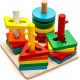 Univocean 4 Columns Geometric Shape Wooden Stacking Puzzle for Kids/Baby/Child Univocean 4 Columns Geometric Shape Wooden Stacking Puzzle for Kids/Baby/Child