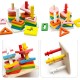 Univocean 4 Columns Geometric Shape Wooden Stacking Puzzle for Kids/Baby/Child Univocean 4 Columns Geometric Shape Wooden Stacking Puzzle for Kids/Baby/Child