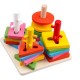 Univocean 4 Columns Geometric Shape Wooden Stacking Puzzle for Kids/Baby/Child Univocean 4 Columns Geometric Shape Wooden Stacking Puzzle for Kids/Baby/Child