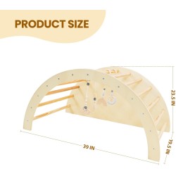 XIHAToy Climbing Arch for Kids Toddler Montessori Sensory Table Climber Arch for Children Climber Arch Rocker Indoor Toddler Climbing Gym Wooden Toy With Cushion
