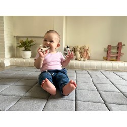 Baby and Toddler Cotton Play Mat, Machine Washable, Crawling Mat for Floor, Kids Play Mats, Rug, Pad, Soft Thick Playmats for Infants, Tummy Time, Toddlers. Crawl Carpet (Grey)