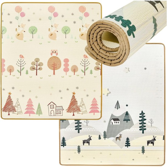 Mamabrum Baby Crawling Mat, Baby Carpet, Play Mat, 150 x 180 x 1.0 cm, Non-Toxic Floor Mat, Thickened Enlarged Foam Mat, Rolled, Waterproof, Non-Slip, Portable, Forest and Mountains Mamabrum Baby Crawling Mat, Baby Carpet, Play Mat, 150 x 180 x 1.0 cm, Non-Toxic Floor Mat, Thickened Enlarged Foam Mat, Rolled, Waterproof, Non-Slip, Portable, Forest and Mountains