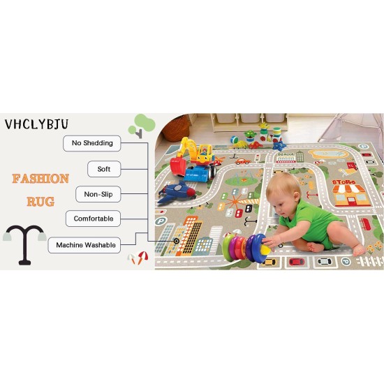Town City Road Traffic Floor Kids Play Mat 150 x 200 cm Non-Slip Playmats ABC, Numbers, Animals Educational Map Mat for Kids Room Classroom (3dkc08) Town City Road Traffic Floor Kids Play Mat 150 x 200 cm Non-Slip Playmats ABC, Numbers, Animals Educational Map Mat for Kids Room Classroom (3dkc08)