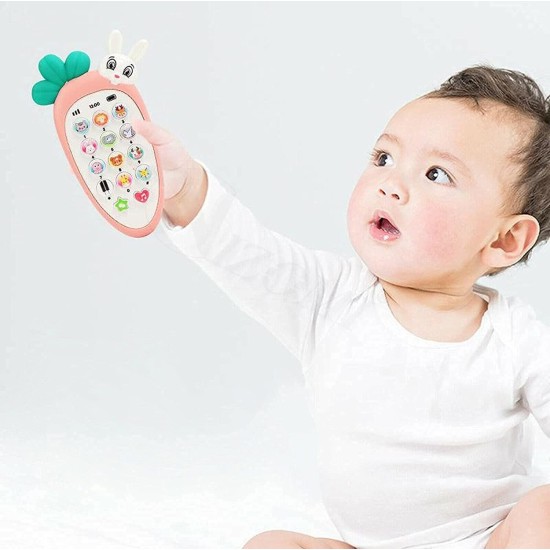 ATYANTAH Smart Phone Cordless Feature Mobile Phone Toys Mobile Atyantah's Phone for Kids Phone Small Phone Toy Musical Toys for Kids Smart Light-Number Speaking (Kimi Rabbit Phone)
