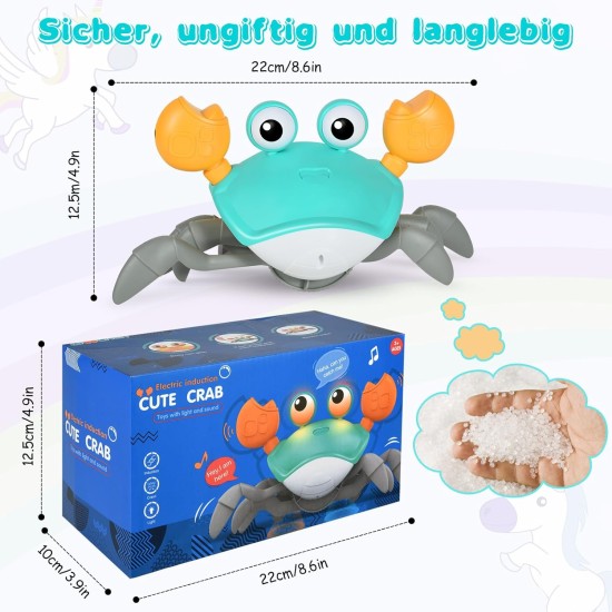 Anveltech Crawling Crab Baby Toy, Crawling Toy with Automatic Avoidance Crawling Crab Toy for Babies with Lights and Music Motor Skills Toy for Boys and Girls Anveltech Crawling Crab Baby Toy, Crawling Toy with Automatic Avoidance Crawling Crab Toy for Babies with Lights and Music Motor Skills Toy for Boys and Girls