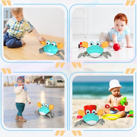 Anveltech Crawling Crab Baby Toy, Crawling Toy with Automatic Avoidance Crawling Crab Toy for Babies with Lights and Music Motor Skills Toy for Boys and Girls Anveltech Crawling Crab Baby Toy, Crawling Toy with Automatic Avoidance Crawling Crab Toy for Babies with Lights and Music Motor Skills Toy for Boys and Girls