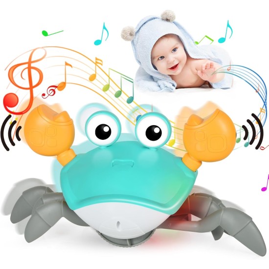 Anveltech Crawling Crab Baby Toy, Crawling Toy with Automatic Avoidance Crawling Crab Toy for Babies with Lights and Music Motor Skills Toy for Boys and Girls Anveltech Crawling Crab Baby Toy, Crawling Toy with Automatic Avoidance Crawling Crab Toy for Babies with Lights and Music Motor Skills Toy for Boys and Girls