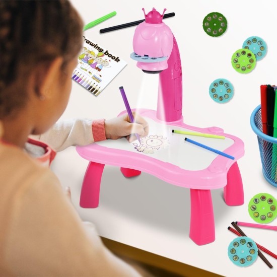 BAKAM Drawing Projector Table for Kids, Trace and Draw Projector Toy with Light & Music, Child Smart Projector Sketcher Desk, Learning Projection Painting Machine for Boy Girl 3-8 Years Old (Pink) BAKAM Drawing Projector Table for Kids, Trace and Draw Projector Toy with Light & Music, Child Smart Projector Sketcher Desk, Learning Projection Painting Machine for Boy Girl 3-8 Years Old (Pink)