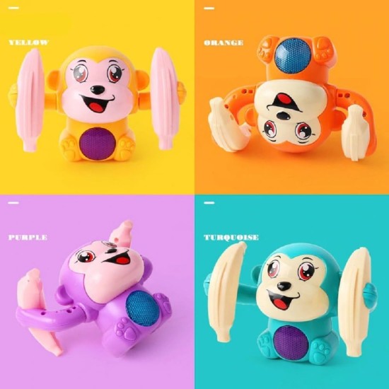 Bzkid Dancing Monkey Toy with Voice/Touch Sensor, Rolling & Spinning Monkey Doll Toy, Light & Sound Effect Toys for Toddler, Voice Controlled Banana Sensored Monkey, Durable ABS Plastic - WITH BATTERY Bzkid Dancing Monkey Toy with Voice/Touch Sensor, Rolling & Spinning Monkey Doll Toy, Light & Sound Effect Toys for Toddler, Voice Controlled Banana Sensored Monkey, Durable ABS Plastic - WITH BATTERY