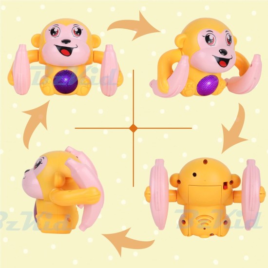 Bzkid Dancing Monkey Toy with Voice/Touch Sensor, Rolling & Spinning Monkey Doll Toy, Light & Sound Effect Toys for Toddler, Voice Controlled Banana Sensored Monkey, Durable ABS Plastic - WITH BATTERY Bzkid Dancing Monkey Toy with Voice/Touch Sensor, Rolling & Spinning Monkey Doll Toy, Light & Sound Effect Toys for Toddler, Voice Controlled Banana Sensored Monkey, Durable ABS Plastic - WITH BATTERY