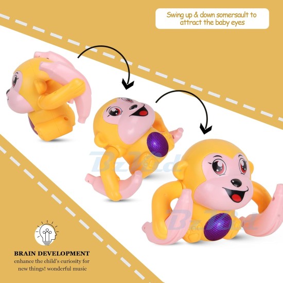 Bzkid Dancing Monkey Toy with Voice/Touch Sensor, Rolling & Spinning Monkey Doll Toy, Light & Sound Effect Toys for Toddler, Voice Controlled Banana Sensored Monkey, Durable ABS Plastic - WITH BATTERY Bzkid Dancing Monkey Toy with Voice/Touch Sensor, Rolling & Spinning Monkey Doll Toy, Light & Sound Effect Toys for Toddler, Voice Controlled Banana Sensored Monkey, Durable ABS Plastic - WITH BATTERY