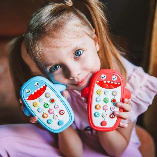DELFINO Baby Musical Toys, Baby Shark Phone Toys with Light and Sound, Teething Phone Toy for Babies, Play and Learn for Children and Toddlers, Preschool Birthday Gift for Girl Boy 18+ Months (Blue) DELFINO Baby Musical Toys, Baby Shark Phone Toys with Light and Sound, Teething Phone Toy for Babies, Play and Learn for Children and Toddlers, Preschool Birthday Gift for Girl Boy 18+ Months (Blue)