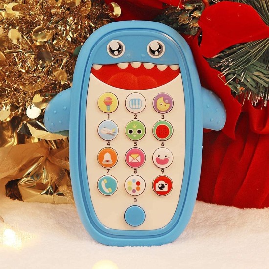 DELFINO Baby Musical Toys, Baby Shark Phone Toys with Light and Sound, Teething Phone Toy for Babies, Play and Learn for Children and Toddlers, Preschool Birthday Gift for Girl Boy 18+ Months (Blue) DELFINO Baby Musical Toys, Baby Shark Phone Toys with Light and Sound, Teething Phone Toy for Babies, Play and Learn for Children and Toddlers, Preschool Birthday Gift for Girl Boy 18+ Months (Blue)