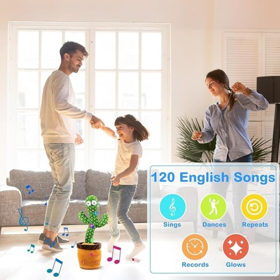 Dancing Talking Cactus Baby Toy (Re-chargeable), Mimicking Recording Toy Repeats What You Say, Singing 120 Songs Toddler Toys Gifts for Valentine's Day Easter for Kids Autism Toys for Kids Dancing Talking Cactus Baby Toy (Re-chargeable), Mimicking Recording Toy Repeats What You Say, Singing 120 Songs Toddler Toys Gifts for Valentine's Day Easter for Kids Autism Toys for Kids