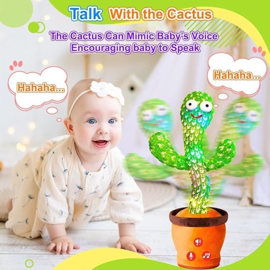 Dancing Talking Cactus Baby Toy (Re-chargeable), Mimicking Recording Toy Repeats What You Say, Singing 120 Songs Toddler Toys Gifts for Valentine's Day Easter for Kids Autism Toys for Kids Dancing Talking Cactus Baby Toy (Re-chargeable), Mimicking Recording Toy Repeats What You Say, Singing 120 Songs Toddler Toys Gifts for Valentine's Day Easter for Kids Autism Toys for Kids